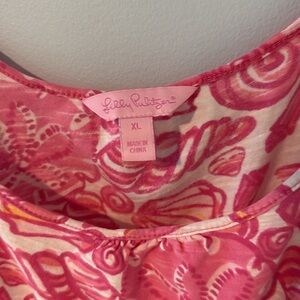 Lilly Pulitzer XL swim coverup Floral Pink Sleeveless Dress